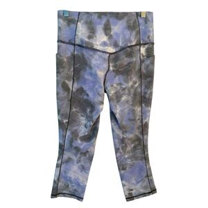 Athleta | Women's Blue & Gray High Rise Crop Leggings Size Medium